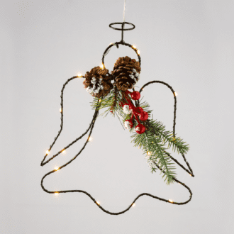 "Hanging Angel" 25 Mini Led Ww Λ/Κια Μπ/Ριεσ (3Aa) Ip20 24.5X30.5Cm, 30Cm Διαφ. Καλωδιο