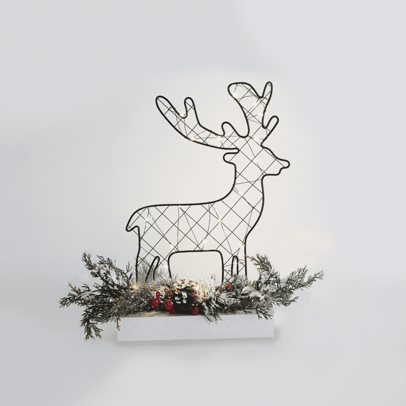 "Reindeer Table Lights" 30 Mini Led Ww Λ/Κια Μπ/Ριεσ (3Aa) Ip20 25X5X30Cm