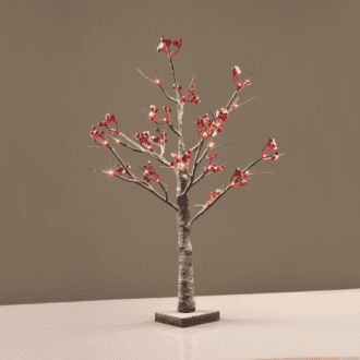 "Snow Red Berry Tree" 24 Ww Led Λαμπακ.ανταπτ.(24Vdc) Ip44 10X10X60Cm 3M Kαφε Καλ. Τροφ.