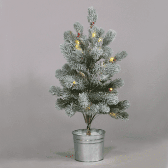 “Snow Pine Tree With Red Cherry And Pot” 28 Ww Led Λαμπακ. Ip20 3Xaa Υψοσ 55Cm Ø12,5Cm