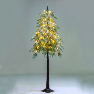 Snowy Green Pine Tree 56 Ww Led Λαμπ. Ανταπτ:4,5V Ip44 Υψοσ 120Cm Βαση:17X17Cm 5M Καλ