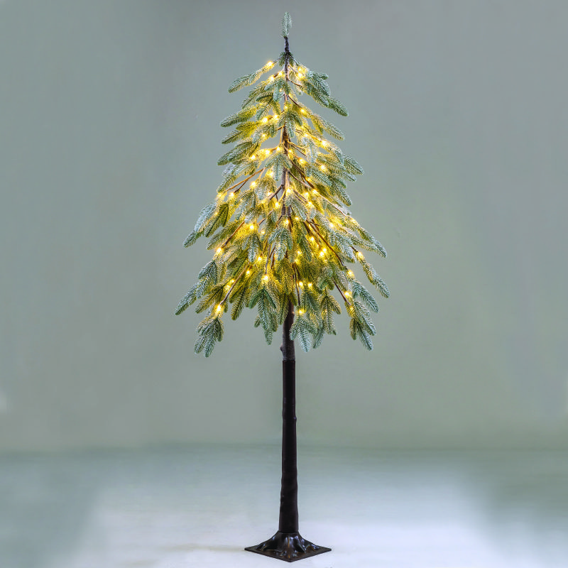 Snowy Green Pine Tree 56 Ww Led Λαμπ. Ανταπτ:4,5V Ip44 Υψοσ 120Cm Βαση:17X17Cm 5M Καλ