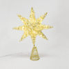 "Gold Tinsel Thread Star 1" 20 Mini Ww Led Λαμπ. Μπατ. 3Χαα,Ip20 28X5X20Cm