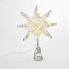 "Silver Tinsel Thread Star 1" 20 Mini Ww Led Λαμπ. Μπατ. 3Χαα,Ip20 28X5X20Cm