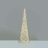 "White & Silver Cone Tree" 30 Mini Ww Led Λαμπ. Μπατ. 3Χαα,Ip20 Φ17X60Cm