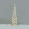 "White & Silver Cone Tree" 40 Mini Ww Led Λαμπ. Μπατ. 3Χαα,Ip20 Φ20.5X80Cm