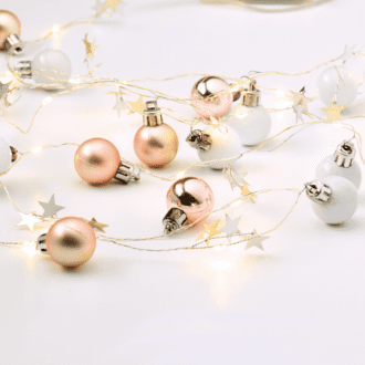 "Xmas Γιρλαντα Λευκεσ Μπαλεσ" 20 Led Ww Λαμπακ Σειρα Ασημι Καλ Χαλκου, Μπατ (2Xaa) Ip20 190+30Cm