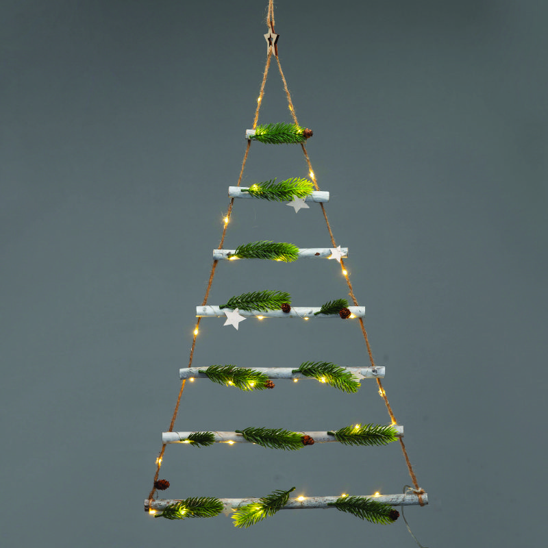 Xmas Tree & Star Κρεμαστο Διακοσμ Θερμo 40 Λαμπ Σταθ Μπατ 2*Αα(Δεν Συμπ) 47Cm*Υ:85Cm Ip20 30Cm Καλ