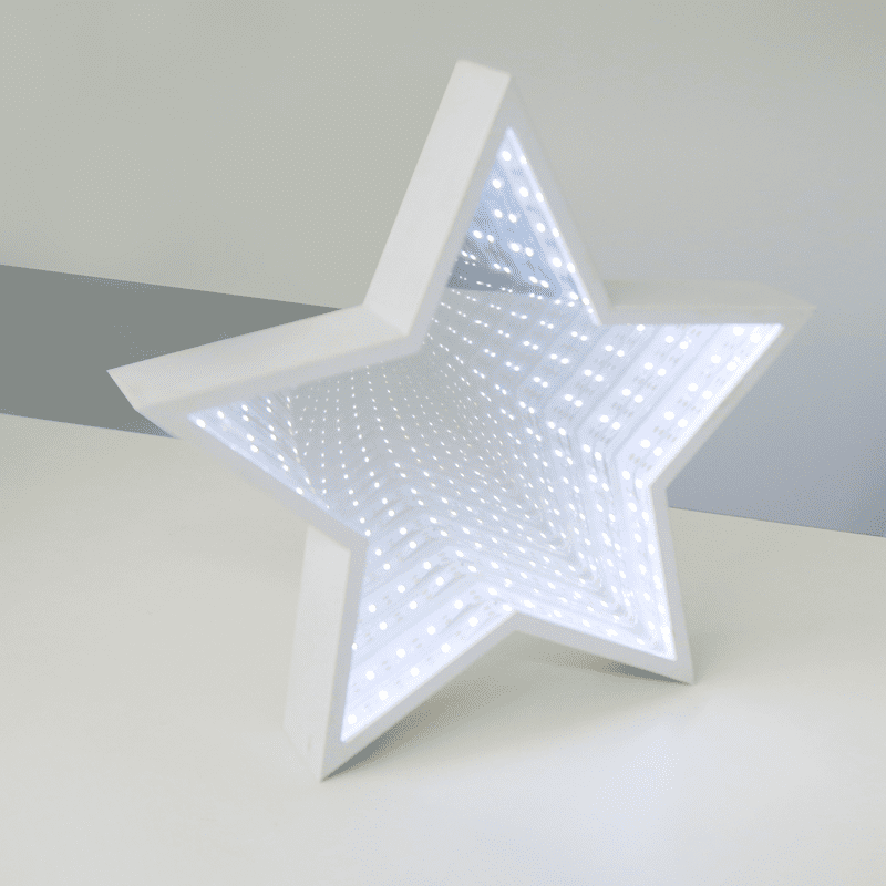 “Infinity Mirror Tunnel Lamp”, "Star”, 59 Led Λαμπακια Με Μπαταρια(3Xaa) Ψυχρο Λευκο Ip20 29X5X29Cm