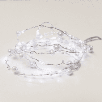 "Pearl" Σχέδιο 20 Led Λαμπακ Σειρα Ψυχρο Λευκο Ασημι Καλωδ Χαλκου & Μπαταρ 2Xaa Ip20 2M+10Cm 1.2W