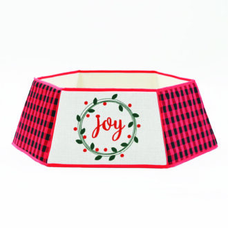 Εξαγωνη Διακοσμητικη Ποδια Χριστουγεννιατικου Δεντρου Joy Κοκκινη Παγιετα 76,2*61*24Cm