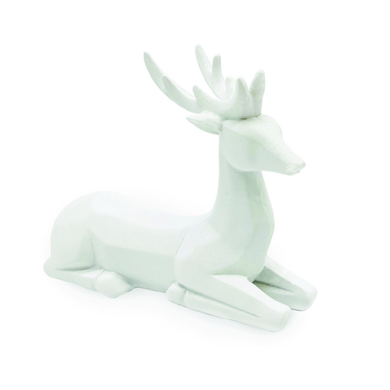 Διακοσμητικο Resin Ελαφι Λευκο 16X6X15Cm