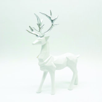 Διακοσμητικο Resin Ελαφι Ρητινησ Λευκο 17X8X30Cm