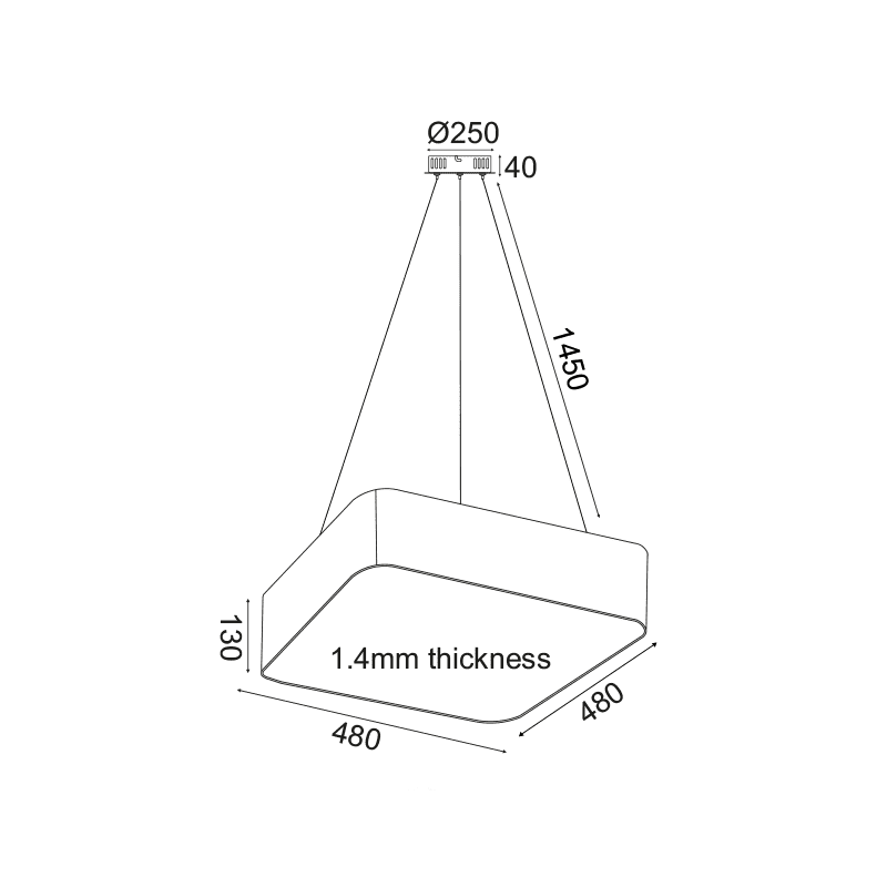 Κρεμαστο Φ/Σ Led 40W 4000Lm Cct Λευκο Μετ/Κο 48X48Xh140Cm Emery - Image 2