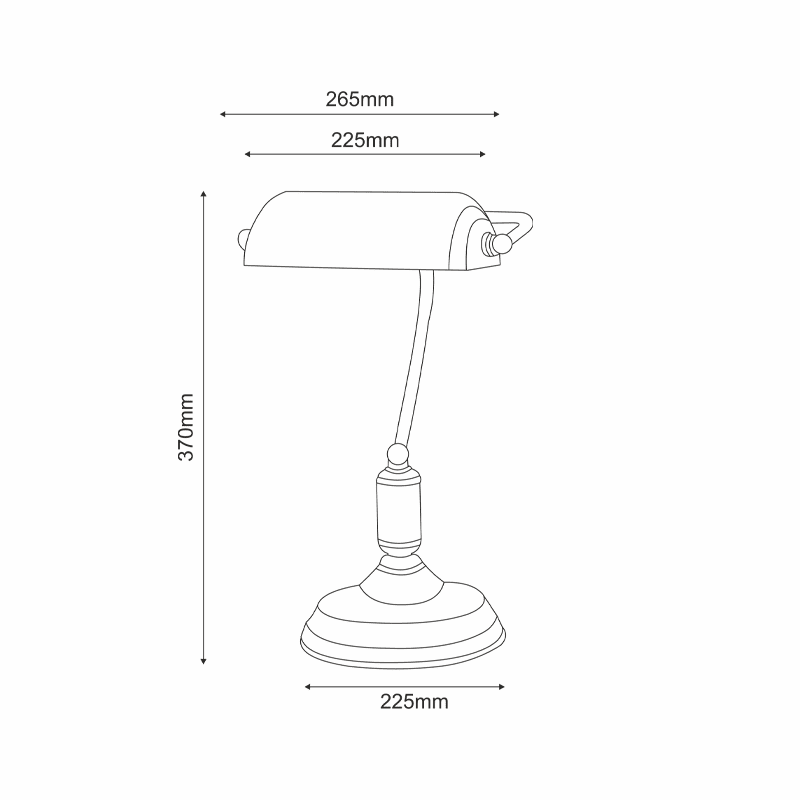 Φ/Σ Γραφειου 1Χε27 Πρασινο Γυαλι Πατινα Ορειχαλκο Μεταλλο 250Χ300 Prestige - Image 3