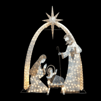 3D Tinsel Set Of Holy Family Nativity 500Led Λαμπ Θερμ Σταθερ Ανταπτ 4,5Vdc 226*30*310Cm Ip44 5Mκαλ