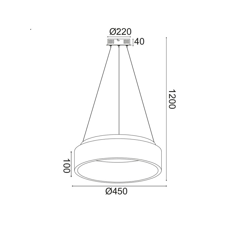 Κρεμαστο Φ/Σ Led 36W Cct 3670Lm Μαυρο Μεταλλικο D45Xh120Cm Apollo - Image 2