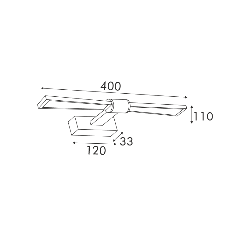 Επιτοιχο Φ/Σ Led 8W 520Lm 4000K Ορειχαλκο Αλουμινιο 410Χ140Χ55Μμ Papigion - Image 2