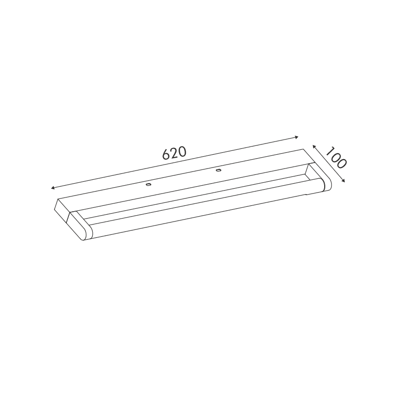 Επιτοιχο Φ/Σ Led 12W 780Lm 3000K Χρωμιο Αλουμινιο 620Χ100Χ25Μμ Bati - Image 3