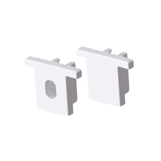 Set Of White Plastic End Caps For P160 1Pc With Hole & 1Pc Without Hole