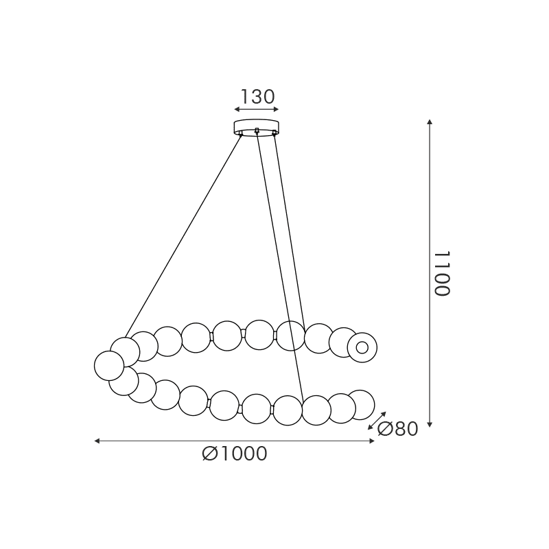 Κρεμαστο Φ/Σ Led 40W 3000Lm 3000K Ip20 Χρυσο Αλουμινιο + Ακρυλικο - Image 3
