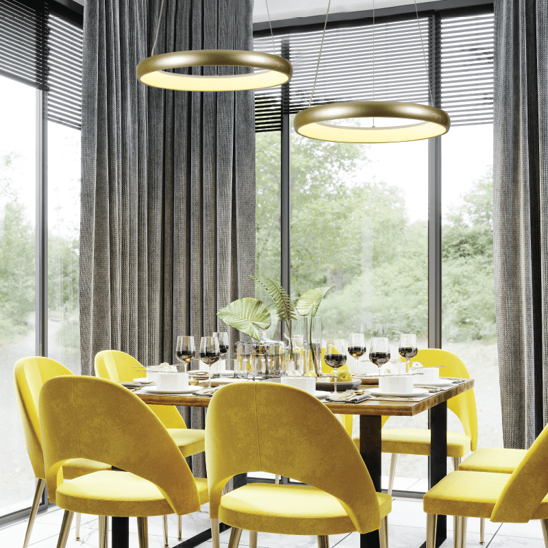 Κρεμαστο Φ/Σ Led 24W 1900Lm Cct Ip20 Χρυσο Μεταλλικο + Ακρυλικο - Image 2