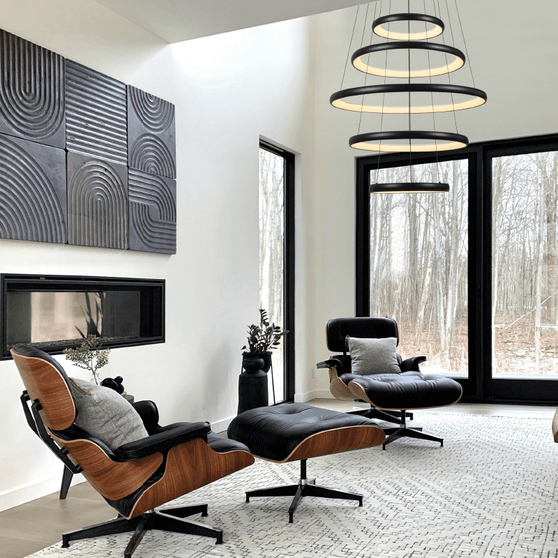 Κρεμαστο Φ/Σ Led 80W 6400Lm Cct Ip20 Μαυρο Μεταλλικο + Ακρυλικο - Image 2