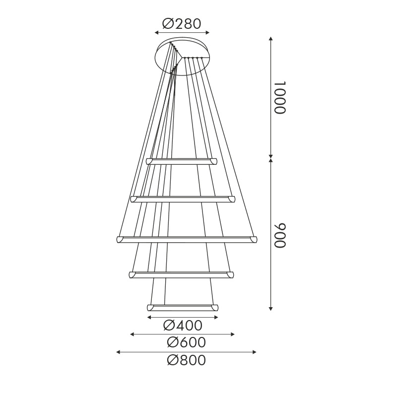 Κρεμαστο Φ/Σ Led 80W 6400Lm Cct Ip20 Μαυρο Μεταλλικο + Ακρυλικο - Image 3