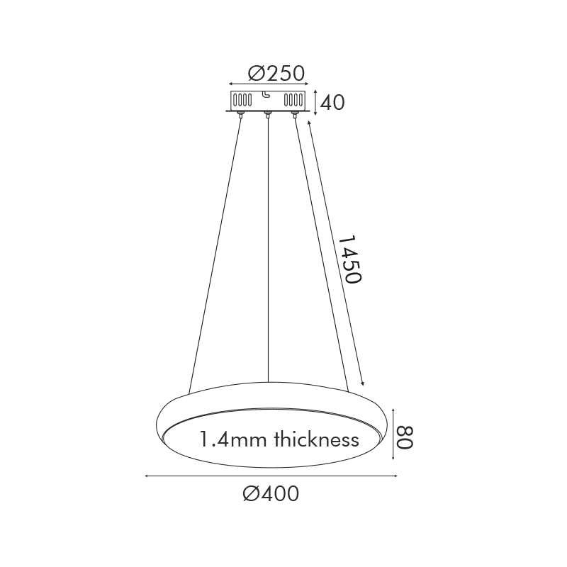 Κρεμαστο Φ/Σ Led 32W 2560Lm Μαυρο Μετ/Κο D40Xh8Cm Kallista - Image 2
