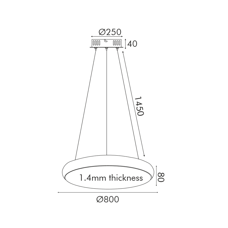 Κρεμαστο Φ/Σ Led 70W 5600Lm Μαυρο Μετ/Κο D80Xh8Cm Kallista - Image 2