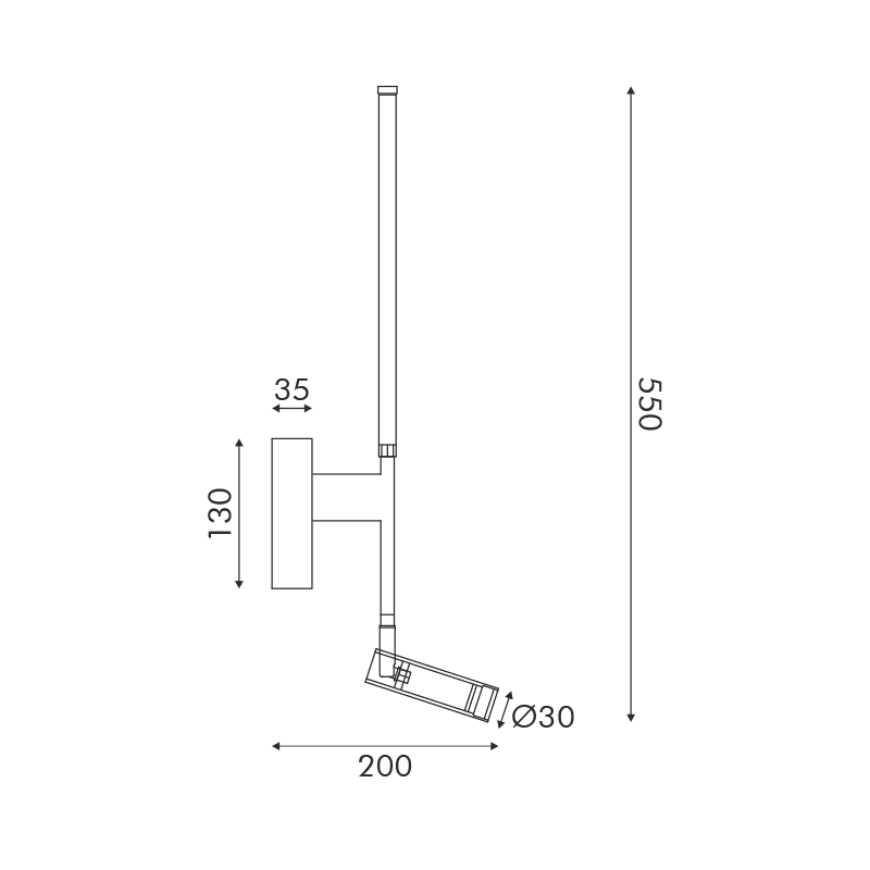Επιτοιχο Φ/Σ Led 5W + Cob 3W 700Lm 3000K Ip20 Μαυρο Αλουμινιο + Ακρυλικο Concerto - Image 2