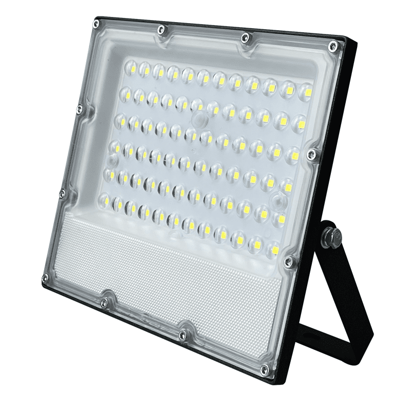 Led Smd Black Flood Luminaire Ip65 50W 3000K 5750Lm 100-277V Ac Ra80 Ik08 5Yrs Breathing Valve