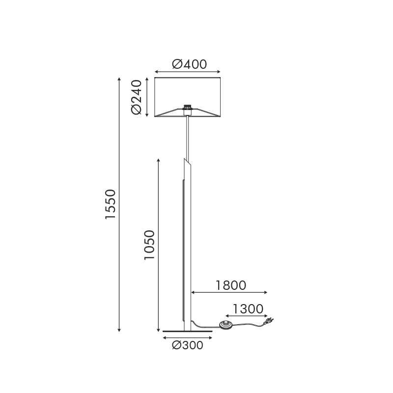 Δαπεδου Μαυρο Μεταλλο Φυσικο Ξυλο Μπεζ Υφασματινο Καπελο 1Xε27 H155Cm D40Cm Cliff - Image 3