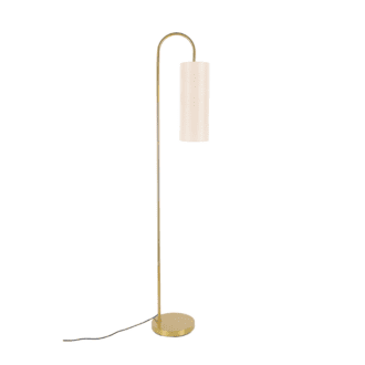 Δαπεδου Ορειχαλκο Μεταλλο Μπεζ Υφασματινο Καπελο 1Χε27 L32*W24*H162.5Cm Zoran