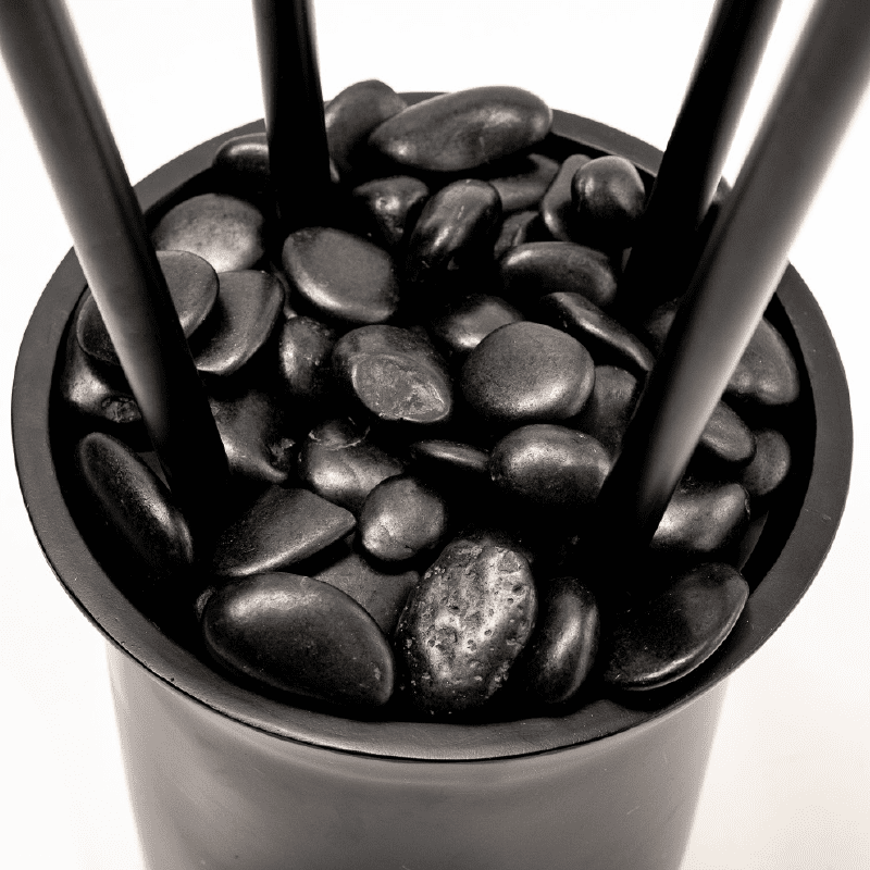 Δαπεδου 4Φωτο Μαυρο Μεταλλο Και Ρητινη D100 H250Cm 4Χe27 Delia - Image 3