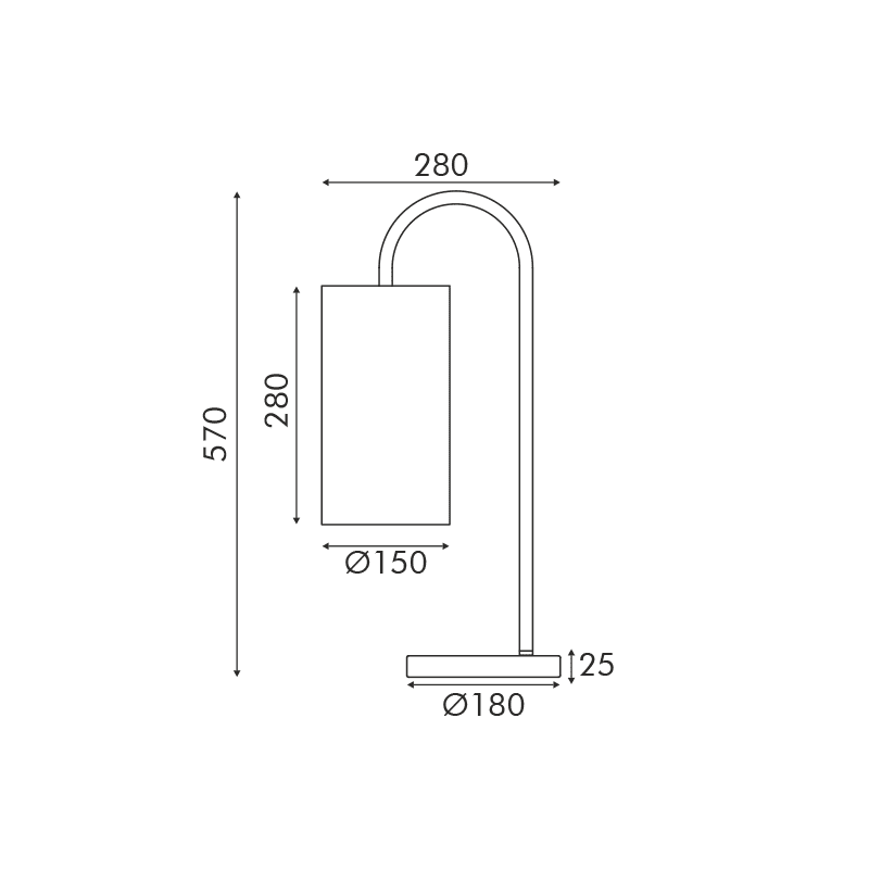 Επιτραπεζιο Ορειχαλκο Μεταλλο Μπεζ Υφασματινο Καπελο 1Χε27 L28*W18*H57Cm Zoran - Image 2