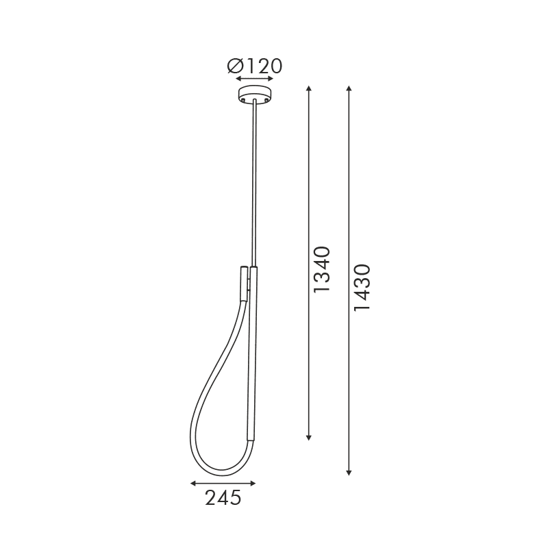 Κρεμαστο Φ/Σ Led 12W 3000K 536Lm Malpo Μεταλλικο + Σιλικονη Ip20 L18.5*H150 - Image 3