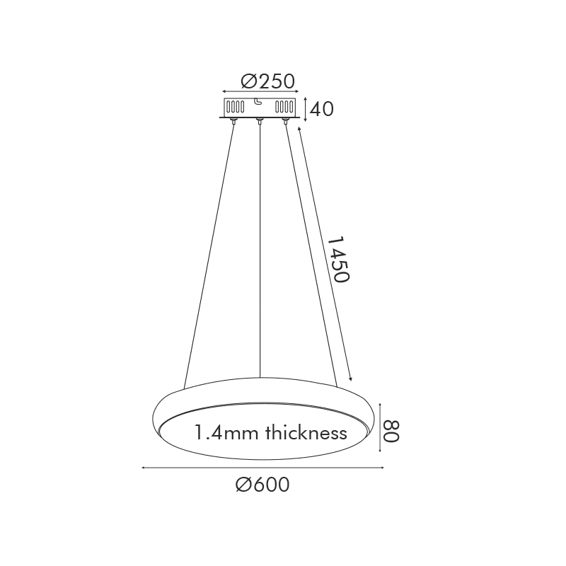 Κρεμαστο Φ/Σ Led 54W 4320Lm Μαυρο Μετ/Κο D60Xh8Cm Kallista - Image 2