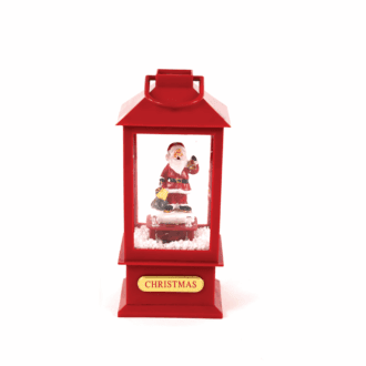 "Plastic Snowy Music Santa Lantern", 2 Mini Led Λαμπακ. Ww, Μπατ. (3Αa),Ip20, 10Χ10Χ20Cm