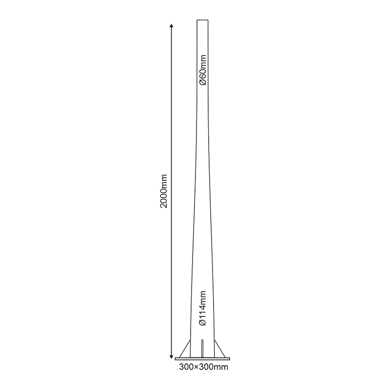 Κολωνα Χαλυβδινη Φ60/114 2 Μετρων 2,5Mm Κωνικη Me Θυριδα Επισκεψησ Ral 7016 - Image 2