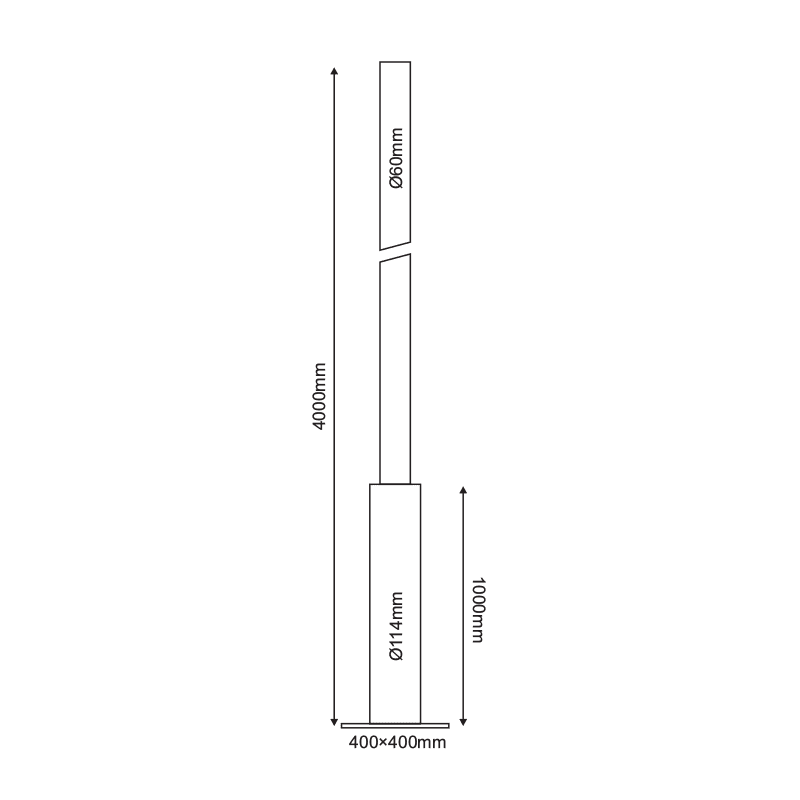 Κολωνα Χαλυβδινη Φ60/114 4 Μετρων 3Mm Me Θυριδα Επισκεψησ Ral 7016 - Image 2