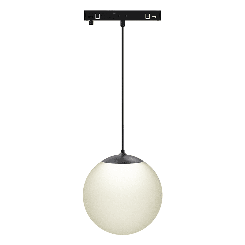 Μινι Μαυρο Μαγνητικο Κρεμαστο Φωτιστικο 24V Dc 7W 3000K 650Lm 230° Ra90 5Yrs Φ100Χ1000Μμ Οπαλ Γυαλι