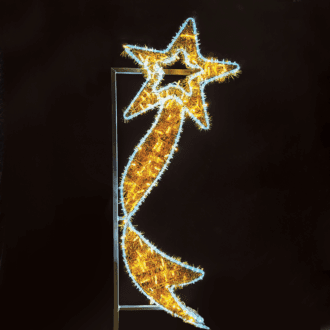 Falling Star With Ribbon 372Led Σχεδ 8M Μονοκ 9,6M Λαμπ Σειρ Θερμ&Ψυχρ Σταθ Ip65 60X150 Cm 1,5M Καλ