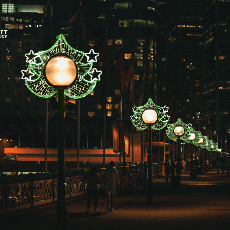 Christmas Tree Pole Head 378Led Σχεδ 4M Μονοκ 3,2M Λαμπ Σειρ Θερμ&Πρασιν Σταθ Ip65 85X93Cm 1,5M Καλ - Image 2