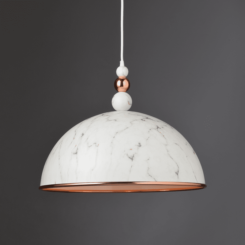 Υ/Κ Κρεμαστο Φ/Σ 1Χε27 Χρωμα Μαρμαρο - Χαλκινο Σκελετο Manhattan - Image 2