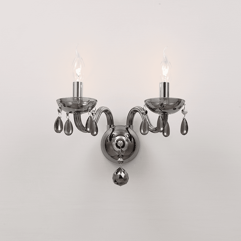 Επιτοιχο Φ/Σ 2Χε14 Φιμε Κρυσταλλο+Χρωμιο Μεταλλο 38X31Cm Tulia