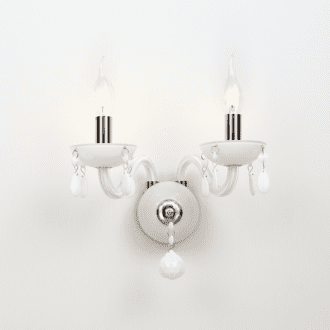 Επιτοιχο Φ/Σ 2Χε14 Λευκο Κρυσταλλο+Χρωμιο Μεταλλο 38X31Cm Tulia