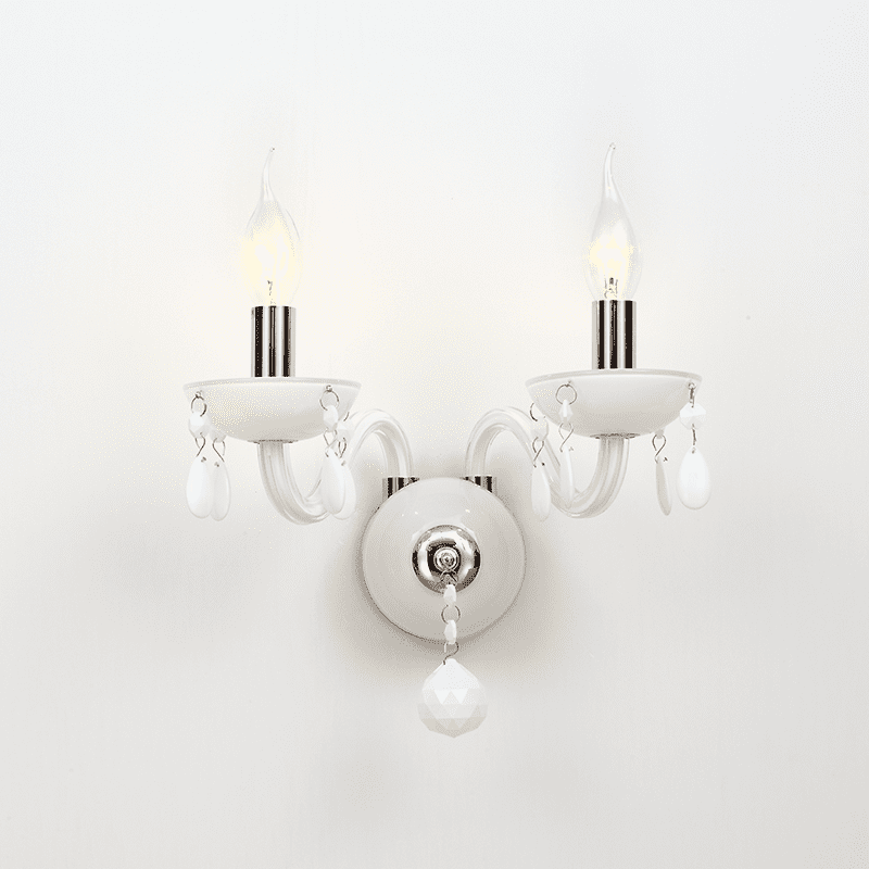 Επιτοιχο Φ/Σ 2Χε14 Λευκο Κρυσταλλο+Χρωμιο Μεταλλο 38X31Cm Tulia