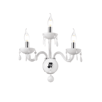 Επιτοιχο Φ/Σ 3Χε14 Λευκο Κρυσταλλο+Χρωμιο Μεταλλο 38X40Cm Tulia