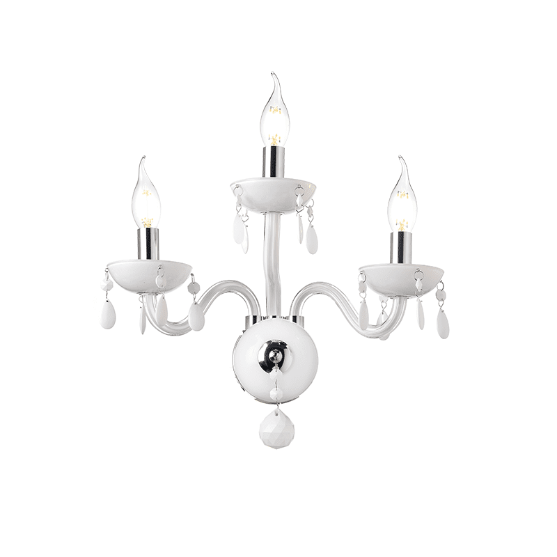 Επιτοιχο Φ/Σ 3Χε14 Λευκο Κρυσταλλο+Χρωμιο Μεταλλο 38X40Cm Tulia